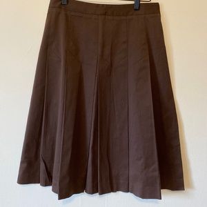 TSE Pleated Skirt A-Line Skirt Brown Cotton